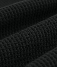 Load image into Gallery viewer, Former - AG Waffle Long Sleeve Shirt in Black