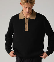 Load image into Gallery viewer, Former - Expansion Knit Polo in Black/Bronze