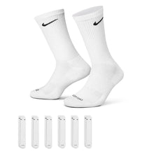 Load image into Gallery viewer, Nike - Everyday Plus Cushioned Training Crew Socks in White/Black (6 Pairs)
