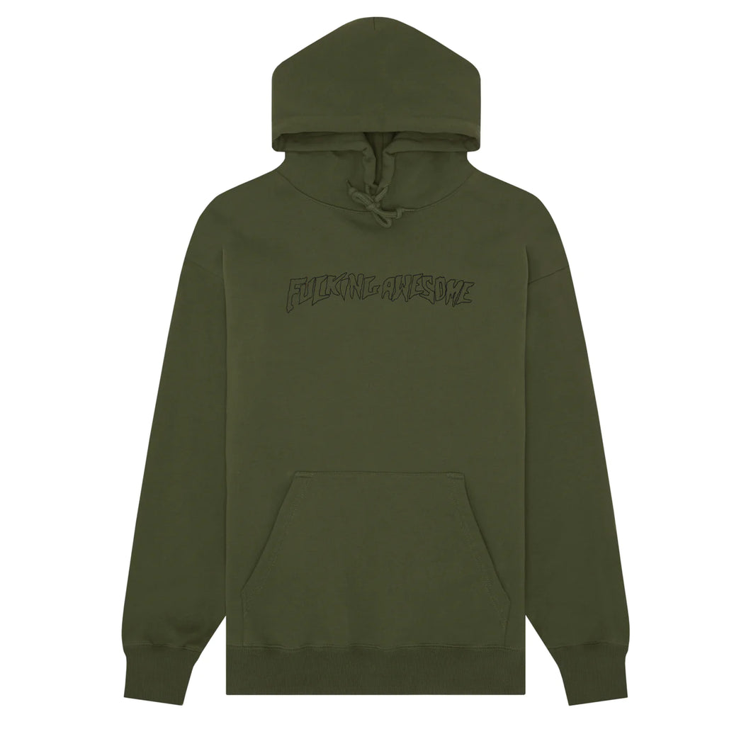Fucking Awesome - Outline Stamp Hoodie in Olive