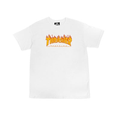 Thrasher - Flame Logo Youth T-Shirt in White