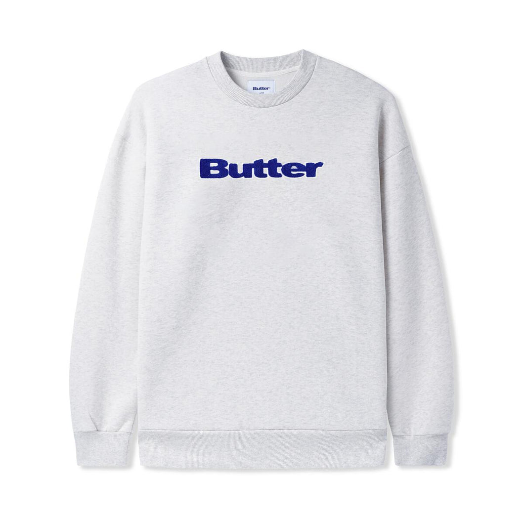 Butter Goods - Chenille Logo Crewneck in Ash Grey