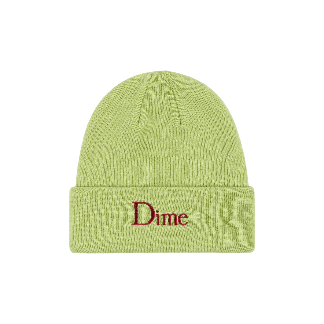 Dime - Classic Wool Fold Beanie in Lime
