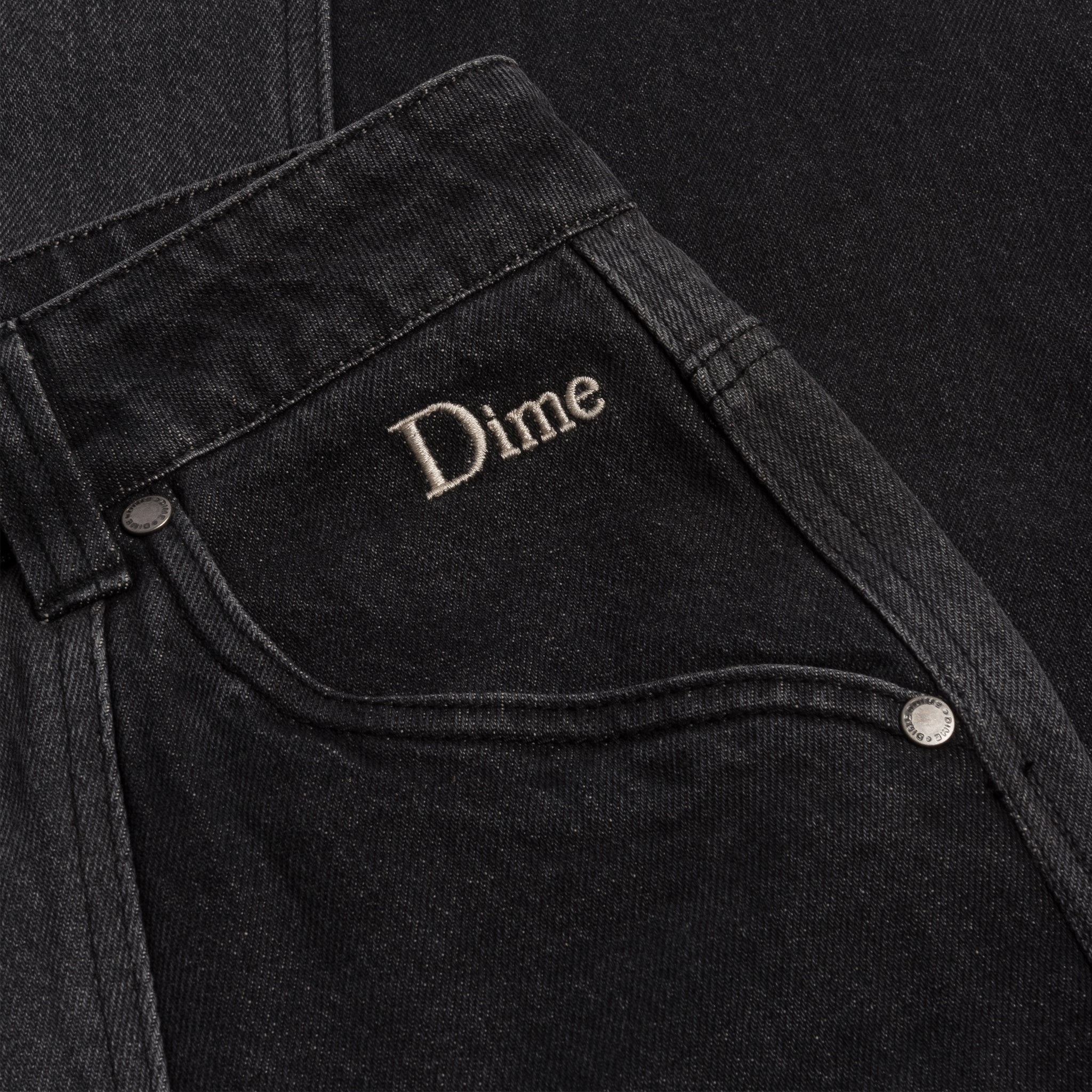 Dime - Blocked Relaxed Denim Pants in Black Washed