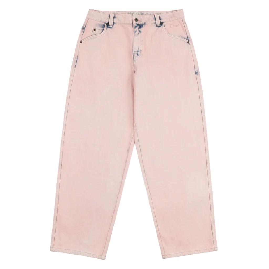 Dime - Baggy Denim Pants in Overdyed Pink