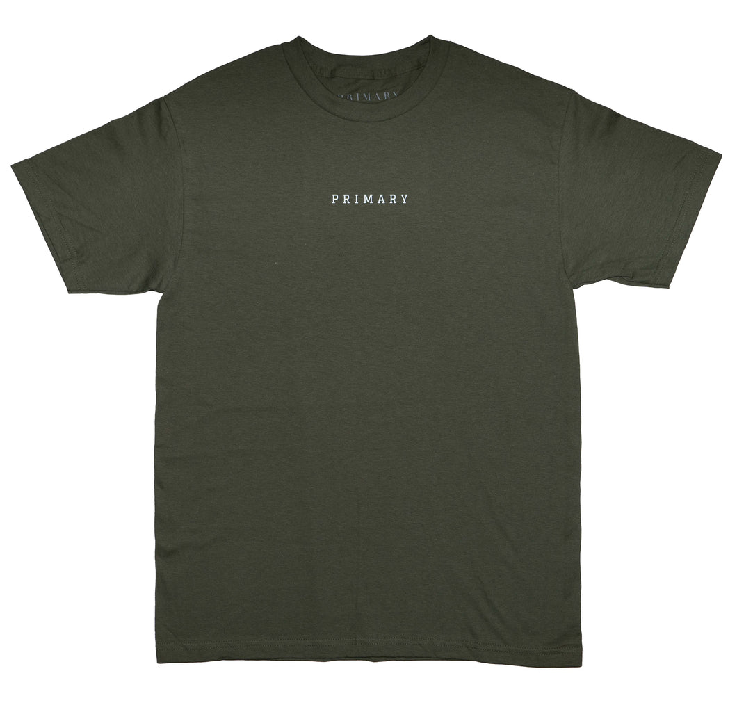 Primary Skateboards - Typewriter T-Shirt in Military Green