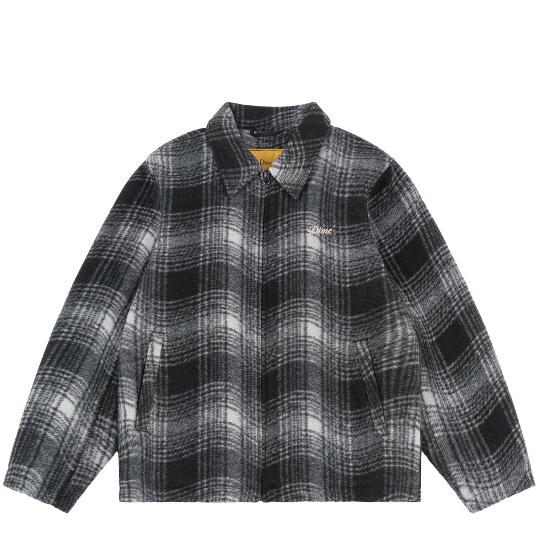 Dime - Wave Plaid Jacket in Charcoal