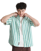 Load image into Gallery viewer, Vans - Lawson Stripe Shirt in White-Vivid Verdant
