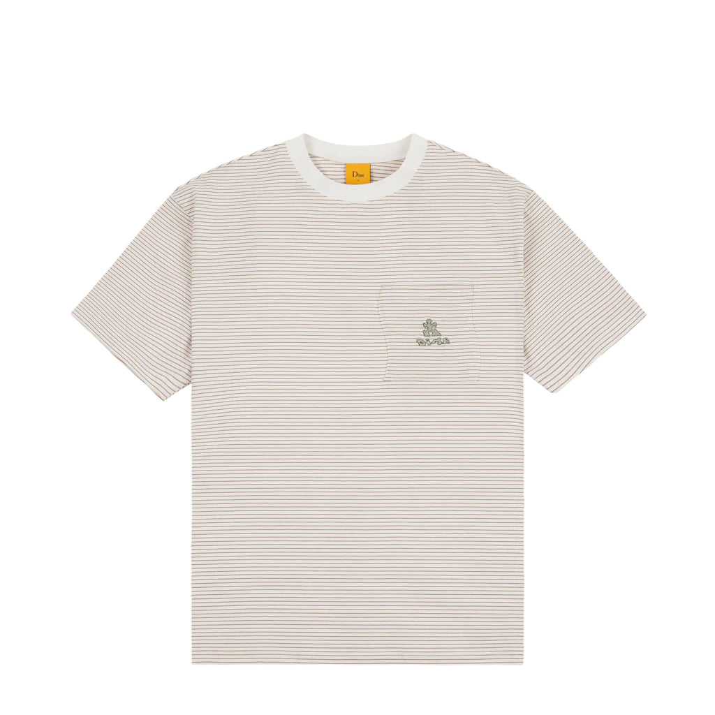 Dime - Striped Pocket T-Shirt in Fog