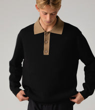 Load image into Gallery viewer, Former - Expansion Knit Polo in Black/Bronze
