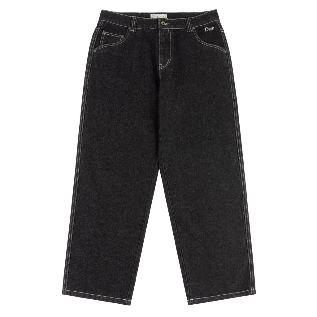Dime - Classic Relaxed Denim Pants in Black Washed