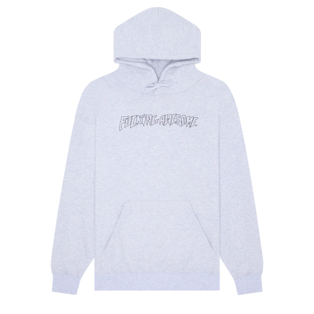 Fucking Awesome - Outline Stamp Hoodie in Heather Grey