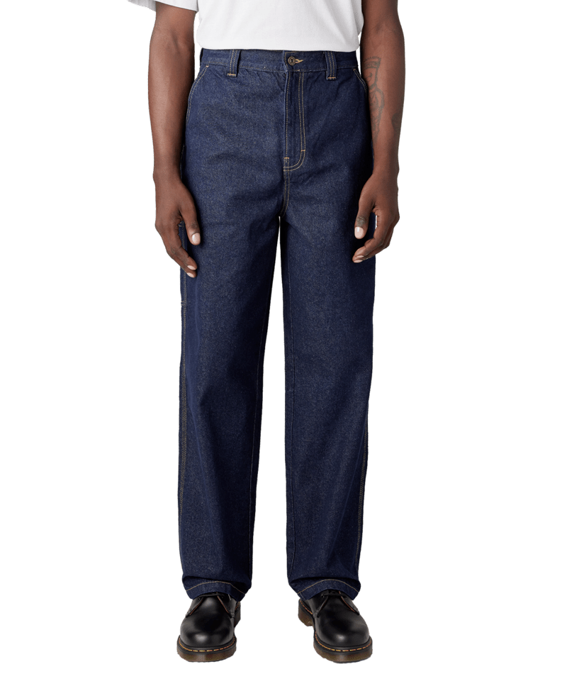 Dickies - Single Knee Loose Denim Jean in Rinsed Indigo Blue