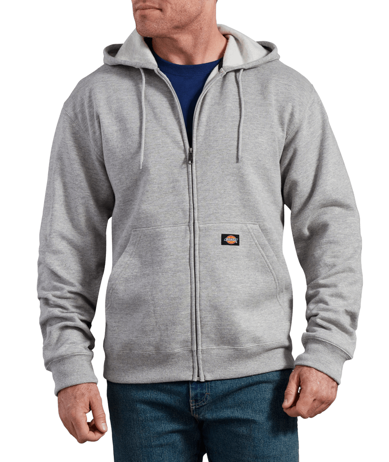 Dickies - Mens Full Zip Hoodie in Heather Grey