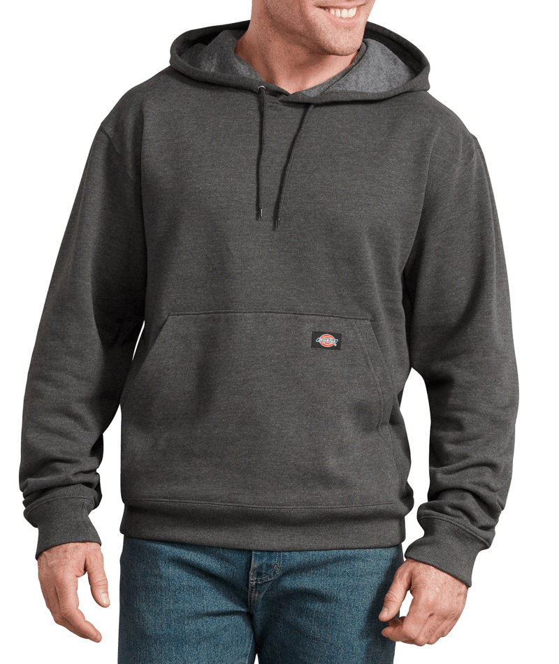 Dickies - Mens Fleece Pull Over Hoodie in Dark Heather in Single Dye