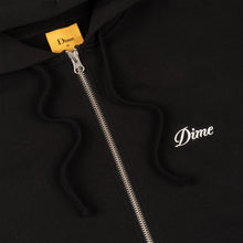 Load image into Gallery viewer, Dime - Cursive Small Logo Zip Hoodie in Black
