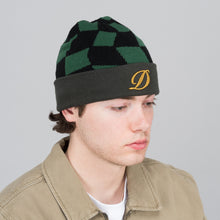 Load image into Gallery viewer, Dime - D Checkered Cuff Beanie in Forest Green
