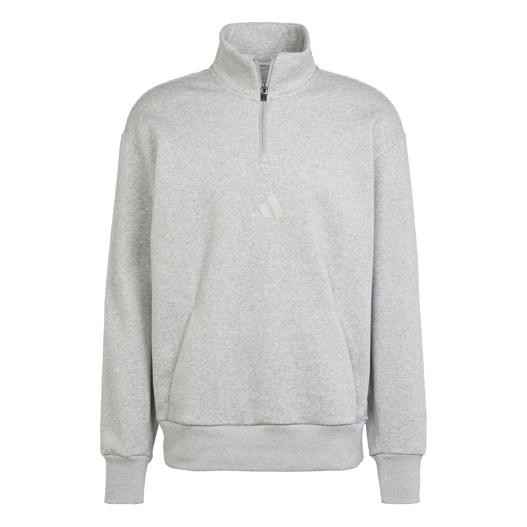 Adidas - ALL SZN Fleece Crew Sweatshirt In Medium Grey Heather