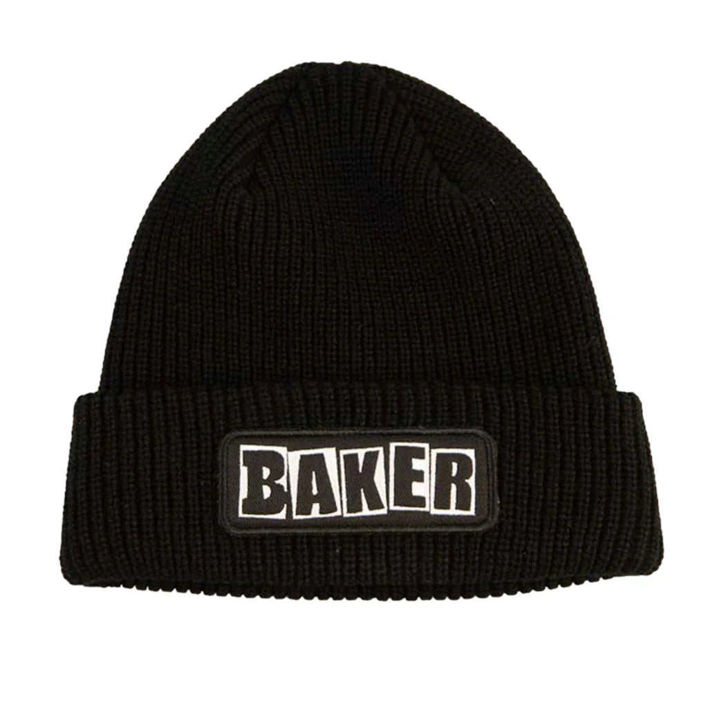 Baker - Brand Logo Patch Beanie in Blac
