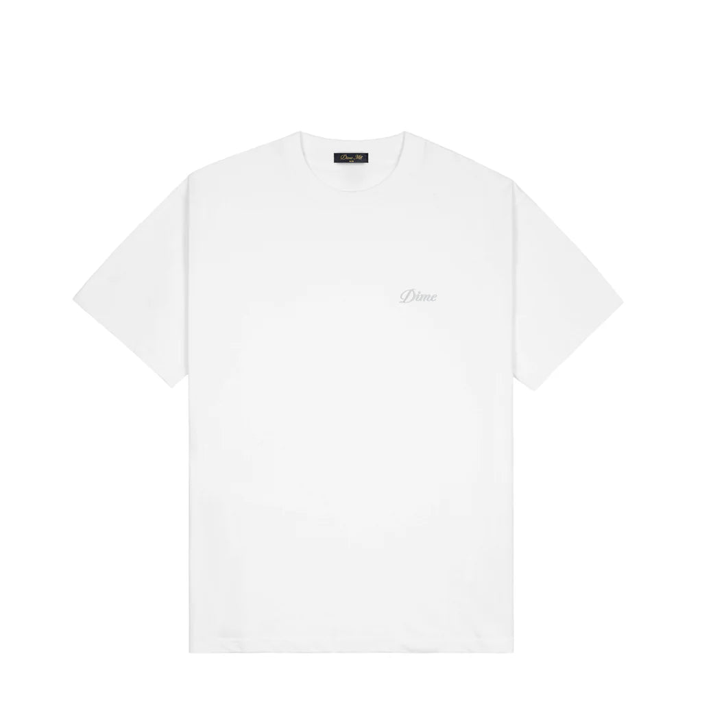 Dime - Cursive Small Logo T-Shirt in White