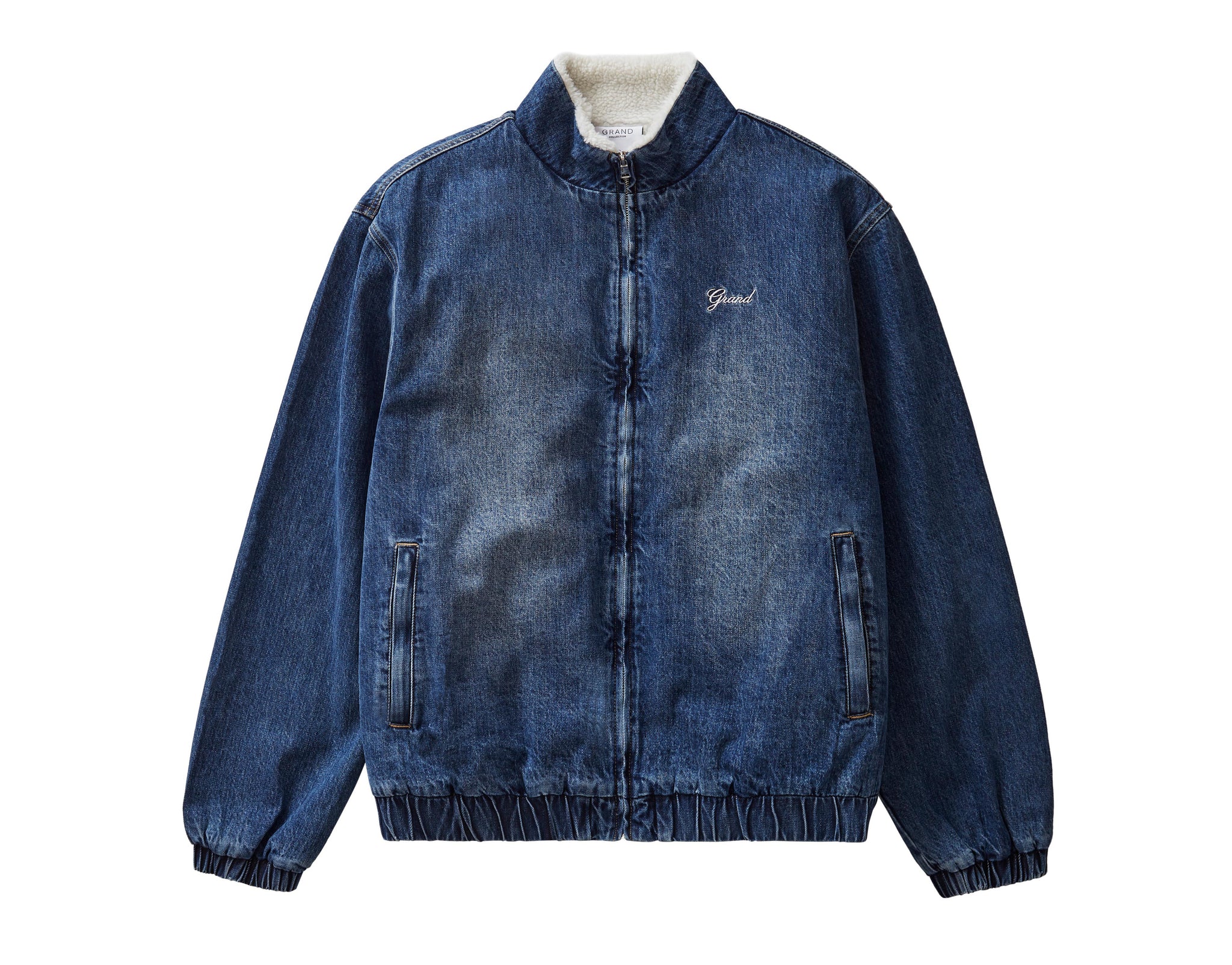 Grand Collection Denim Sherpa Track Jacket