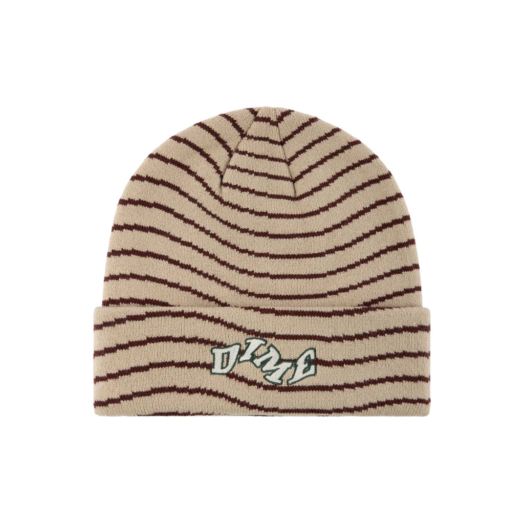 Dime - College Wave Cuff Beanie in Tan