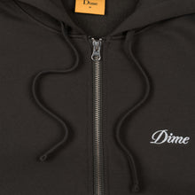 Load image into Gallery viewer, Dime - Cursive Zip Hoodie in Vintage Black
