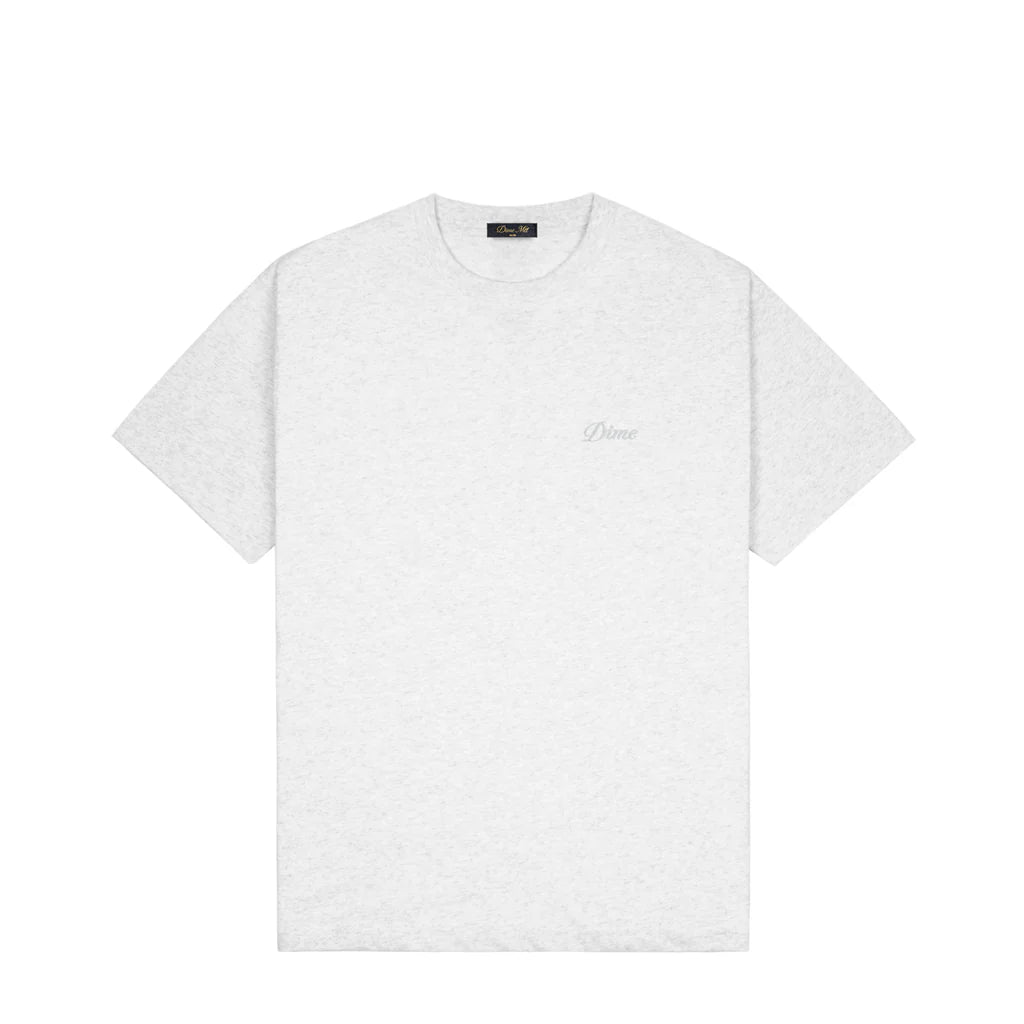 Dime - Cursive Small Logo T-Shirt in Ash