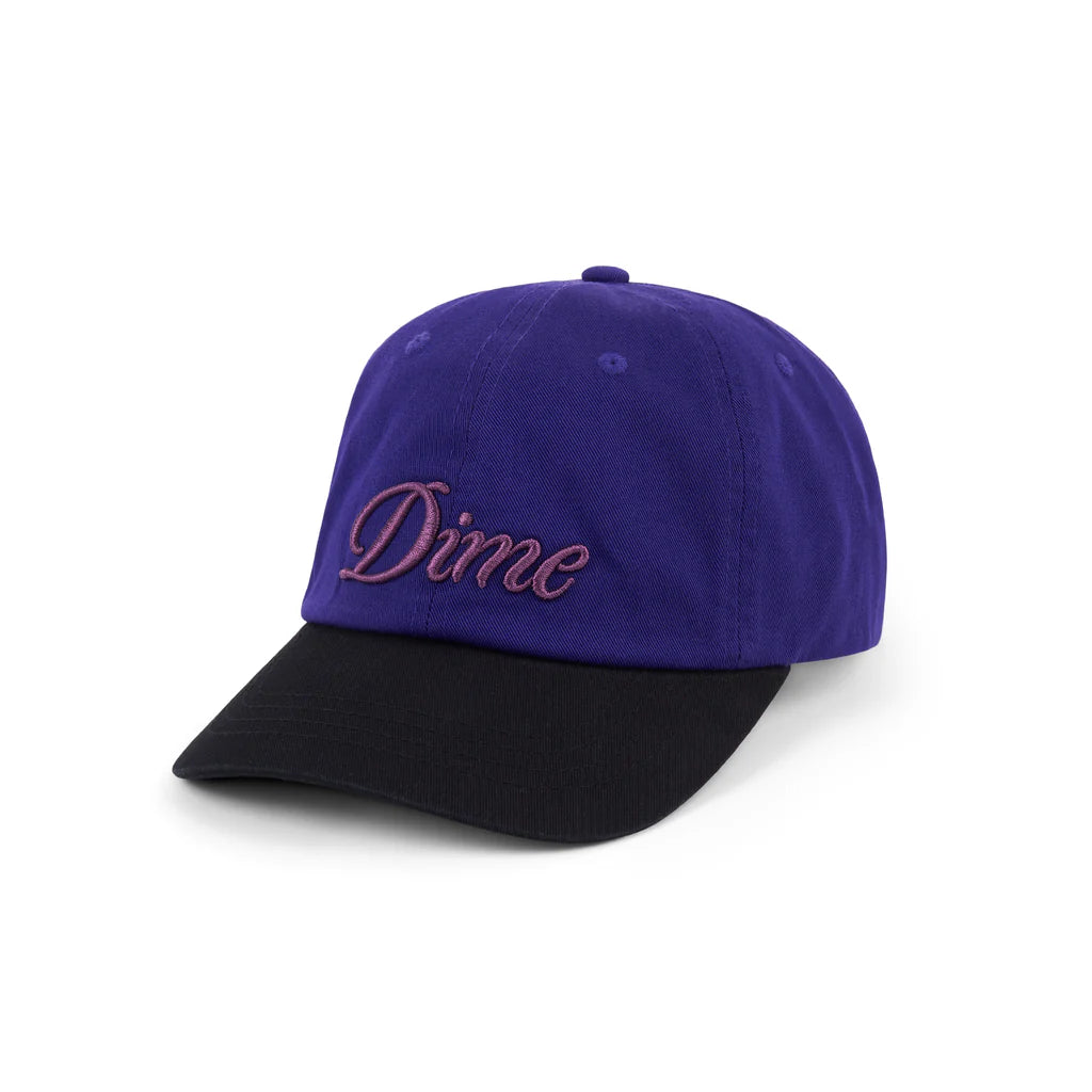 Dime - Cursive Lo Pro Cap in Purple/Black