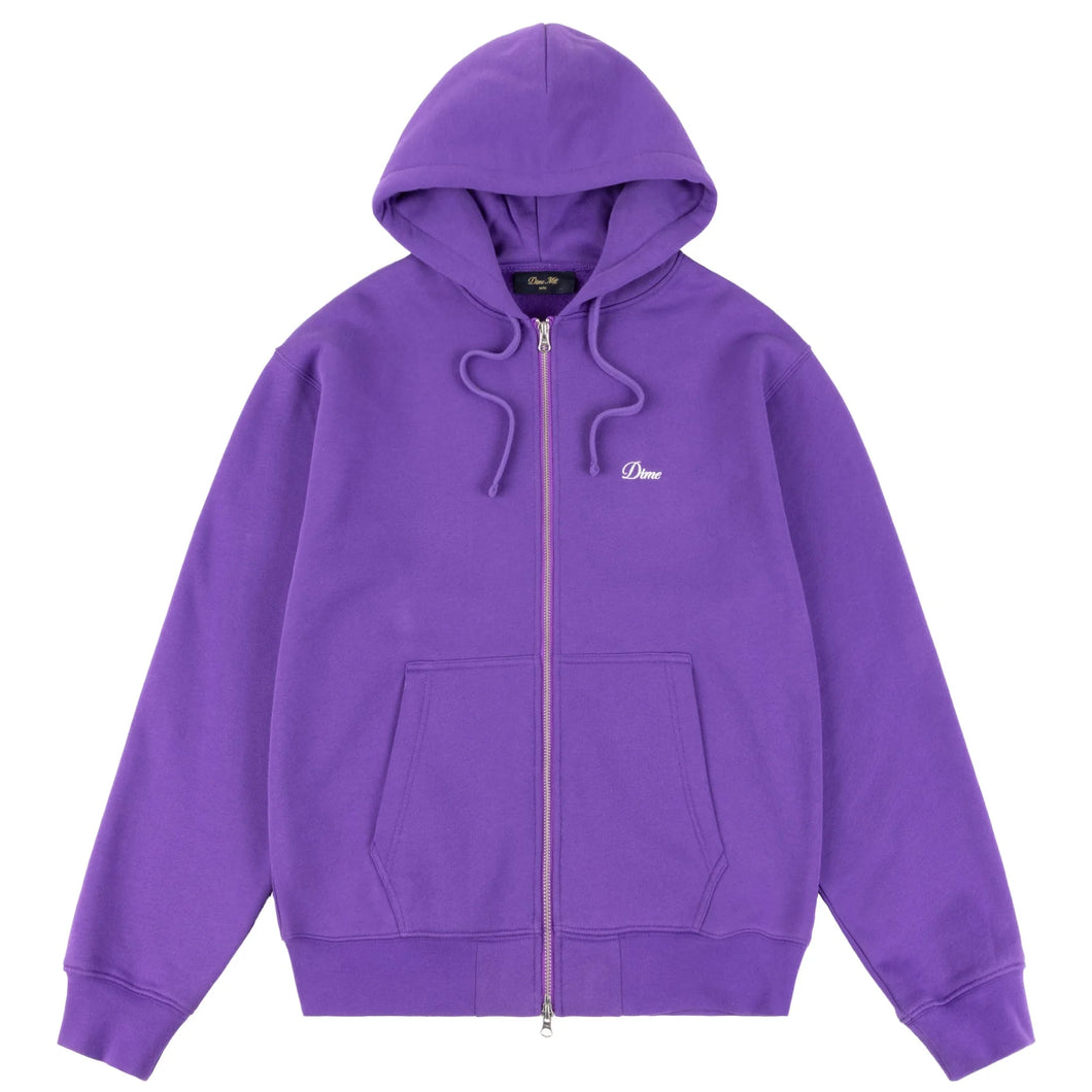 Dime - Cursive Zip Hoodie in Dark Purple