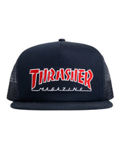 Load image into Gallery viewer, Thrasher Magazine - Embroidered Outline Mesh Cap in Navy
