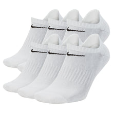 Load image into Gallery viewer, Nike - Everyday Cushioned Training No-Show Socks in White/Black (6 Pairs)
