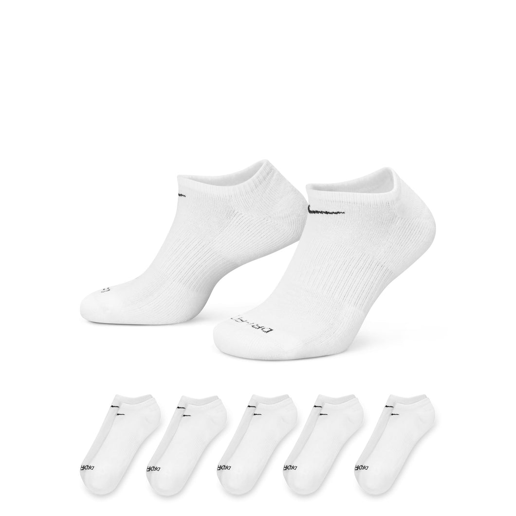 Nike - Everyday Plus Cushioned Training No-Show Socks in White/Black (6 Pairs)