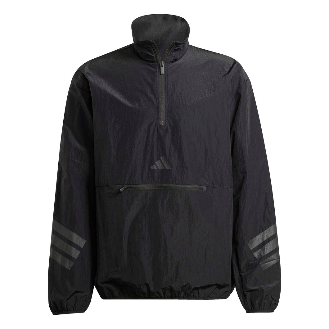 Adidas - Future Icons 3-Stripes Woven Half-Zip Sweatshirt in Black