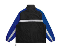 Load image into Gallery viewer, Grand Collection - Quarter Zip Nylon Pullover in Black/Royal
