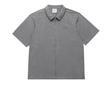 Load image into Gallery viewer, Grand Collection - Seersucker Short Sleeve Zip Up in Grey
