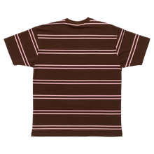Load image into Gallery viewer, Krooked - Eyes EMB Stripe Tee in Brown/Pink/Black/White
