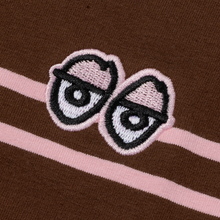 Load image into Gallery viewer, Krooked - Eyes EMB Stripe Tee in Brown/Pink/Black/White
