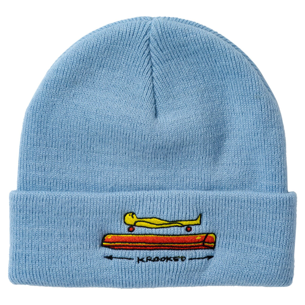 Krooked - Koffin Cuff Beanie in Light Blue