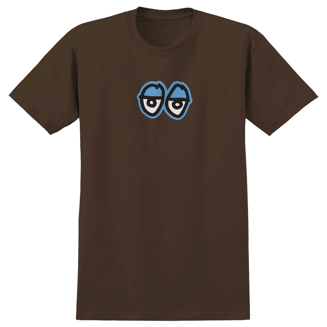 Krooked - Eyes Large Rigspun Tee in Brown/Blue/Black/White Print