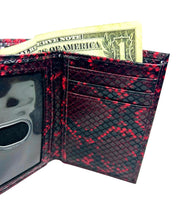 Load image into Gallery viewer, Loosey Loves You - Chain Gang Wallet in Red Snake Skin
