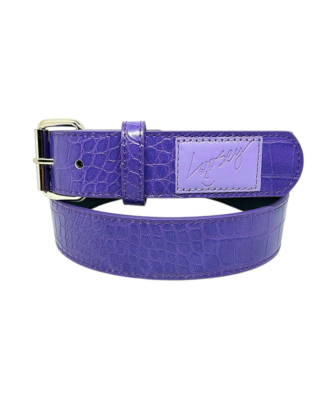 Loosey Loves You - Purple Croc Skin Belt