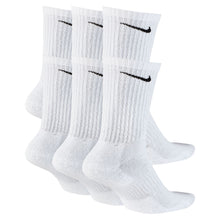 Load image into Gallery viewer, Nike - Everyday Cushioned Training Crew Socks in White/Black (6 Pairs)
