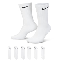 Load image into Gallery viewer, Nike - Everyday Cushioned Training Crew Socks in White/Black (6 Pairs)
