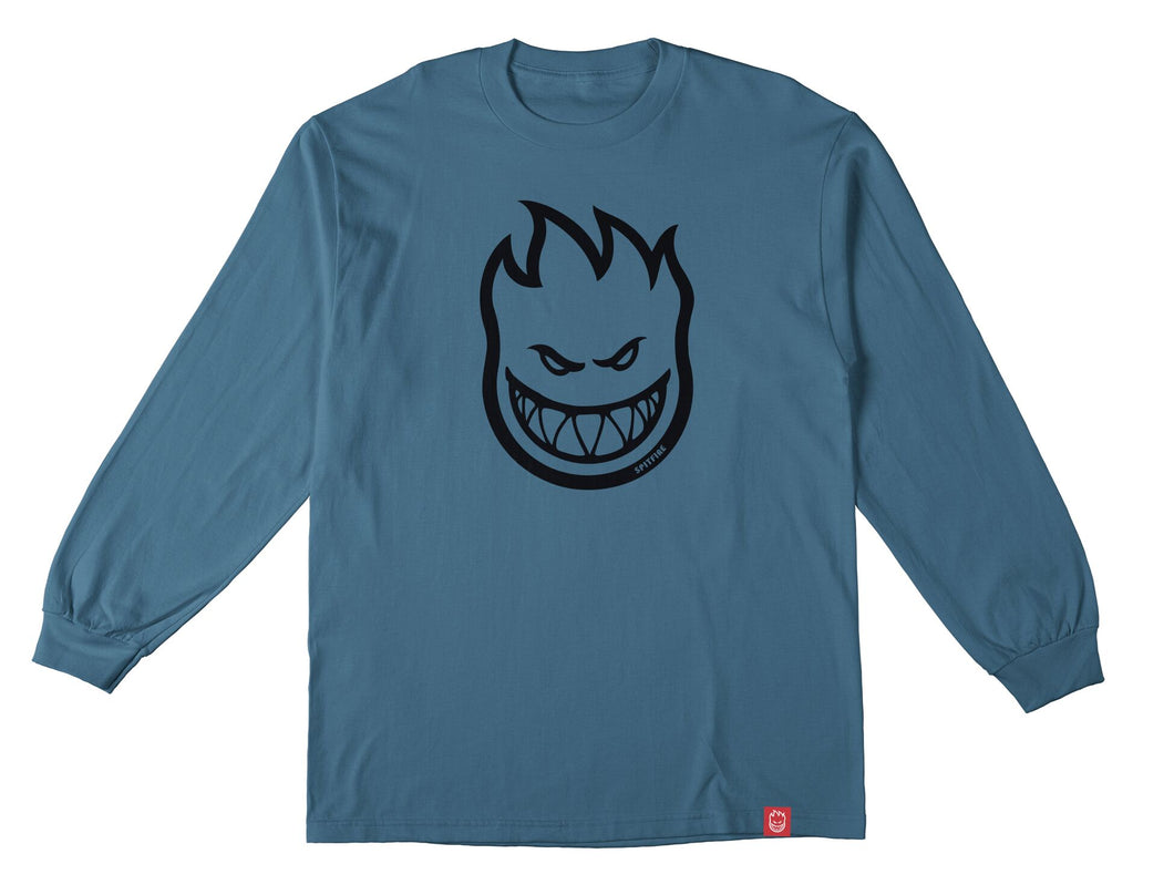Spitfire - Bighead Longsleeve Tee in Indigo Blue/Black Print