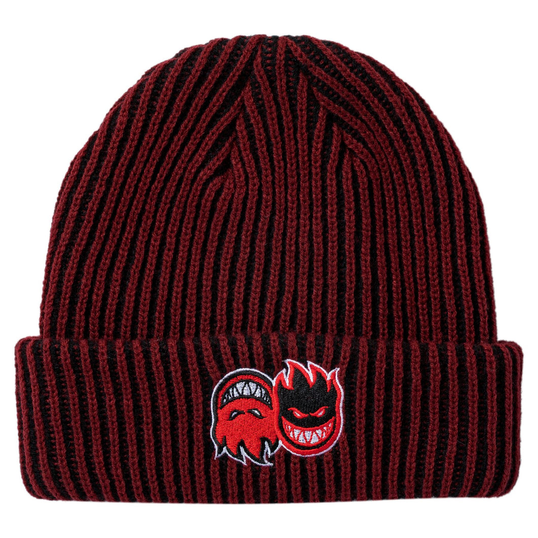 Spitfire - Eternal Fill Cuff Beanie in Dark Red/Black