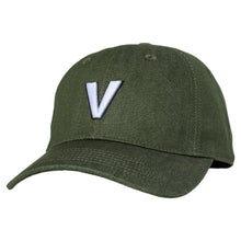 Load image into Gallery viewer, Venture - Retro V Snapback in Olive/Denim
