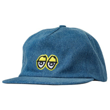 Load image into Gallery viewer, Krooked - Eyes Snapback in Washed Denim/Yellow
