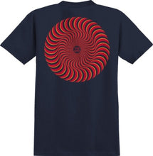 Load image into Gallery viewer, Spitfire - Classic Swirl Overlay T-Shirt in Navy Red &amp; Gold

