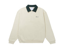 Load image into Gallery viewer, Grand Collection - Collared Sweat Shirt in Cream/Forest

